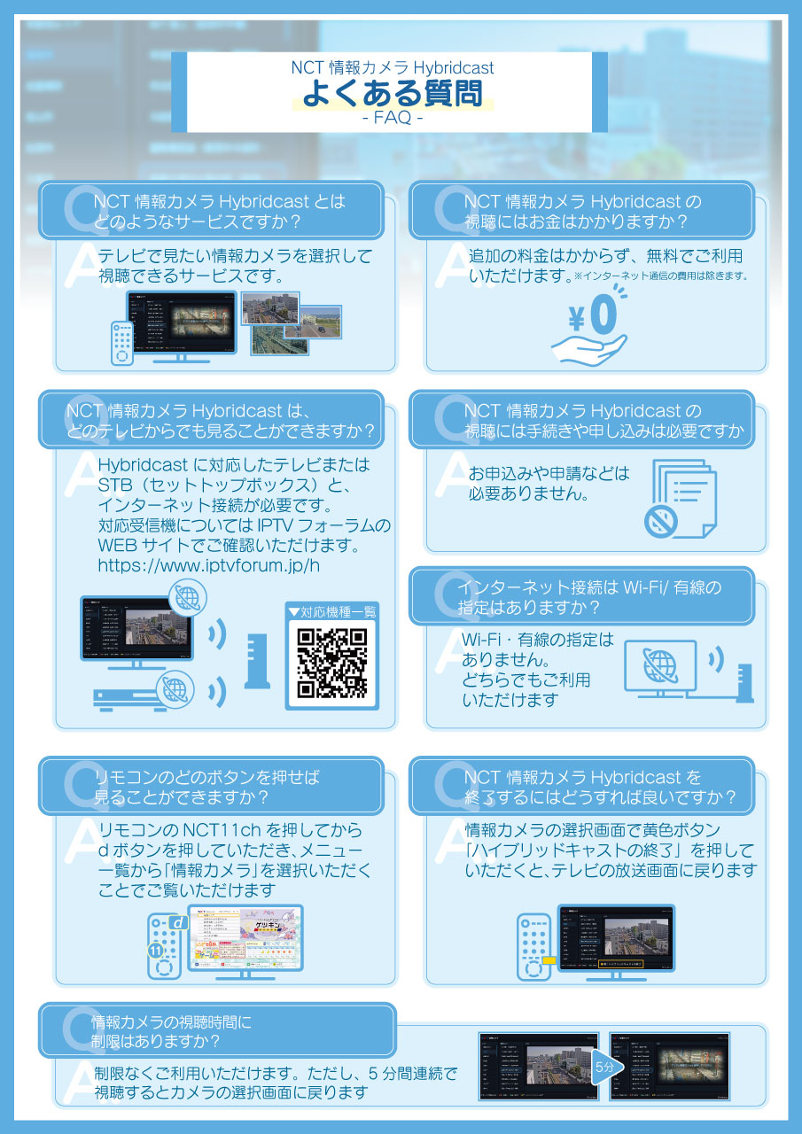 NCT情報カメラHybridcast よくある質問