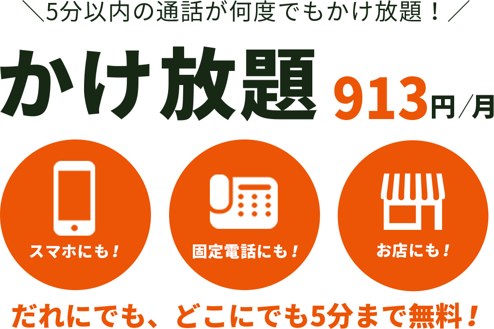 かけ放題830円／月