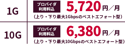 プロバイダ利用料込5,200 円／月