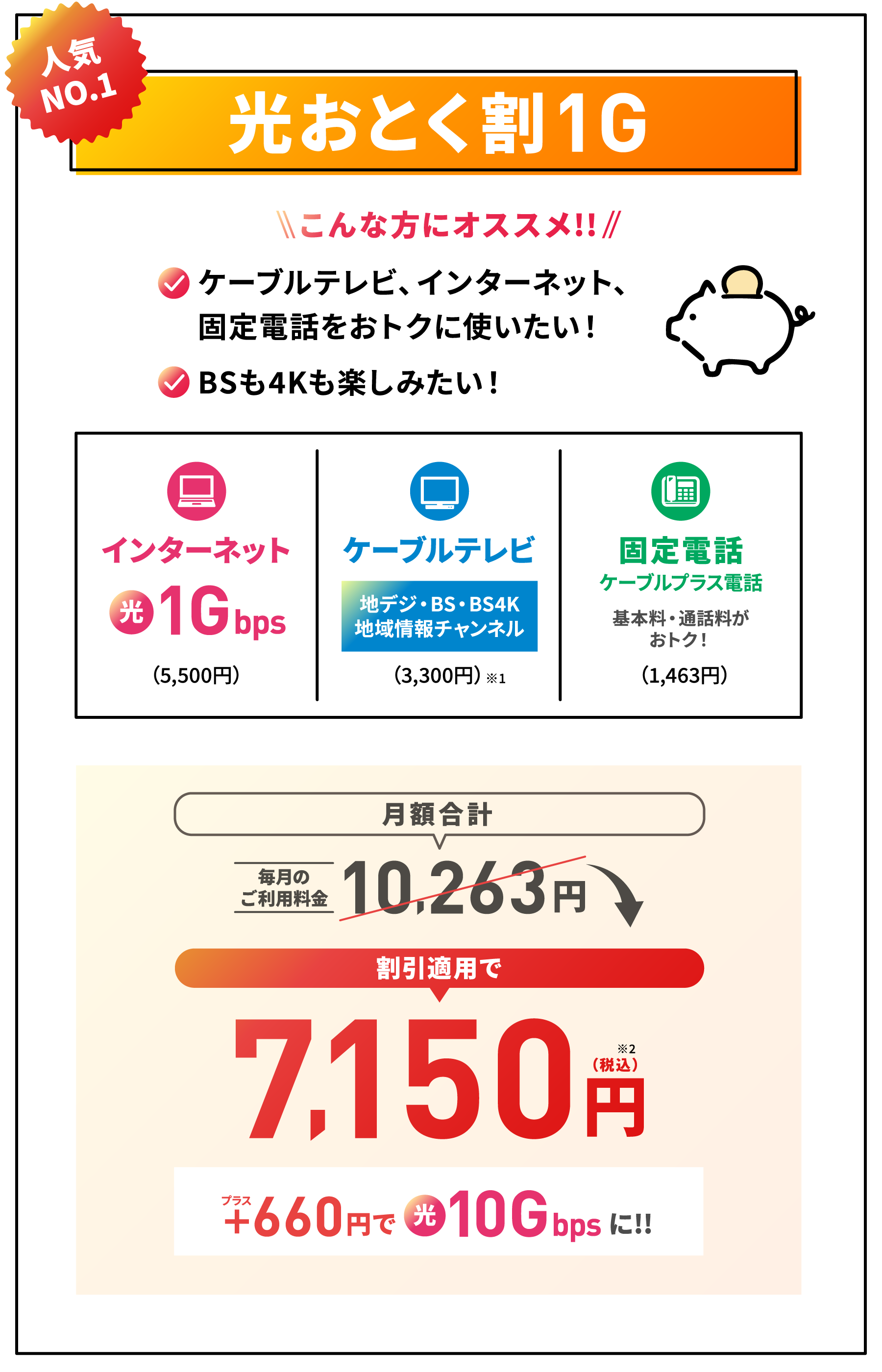 光おとく割1G 人気NO.1