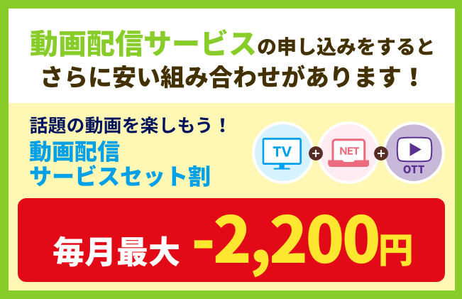 動画配信サービスの申し込みをするとさらに安い組み合わせがあります！