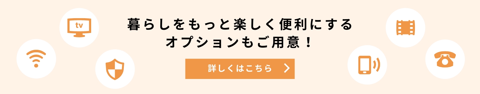 暮らしをもっと楽しく便利にするオプションをご用意！詳しくはこちら