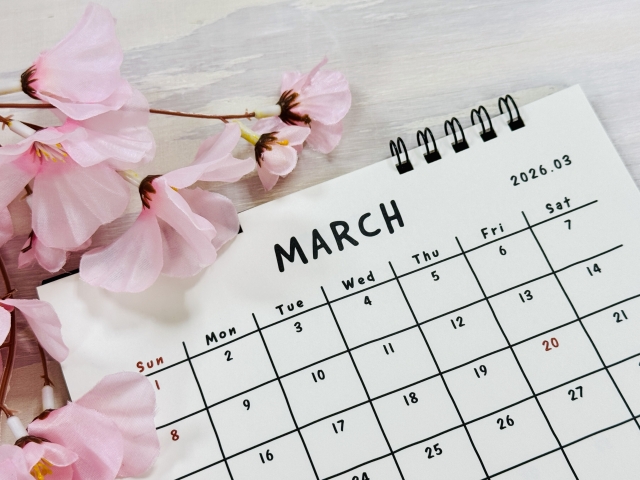 3月のカレンダーの写真